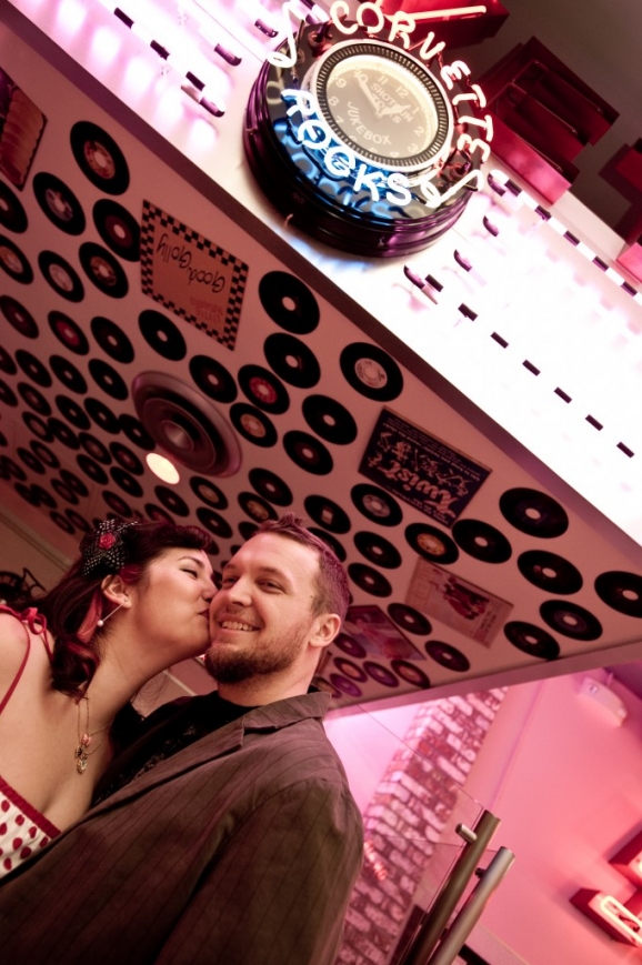 Chandra & Andy Engagement - Corvette Diner