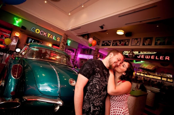 Chandra & Andy Engagement - Corvette Diner