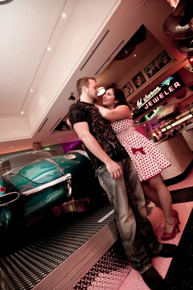 Chandra & Andy Engagement - Corvette Diner